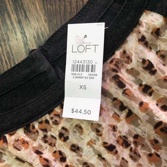 NWT Loft 3/4 Sleeve Leopard Tee - Picture 6 of 7